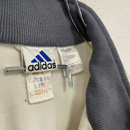 90s　adidas　アディダス　ベロアトラックジャケット/ジャージ　パフォーマンスロゴ　ヴィンテージ　白　ホワイト　Mサイズ