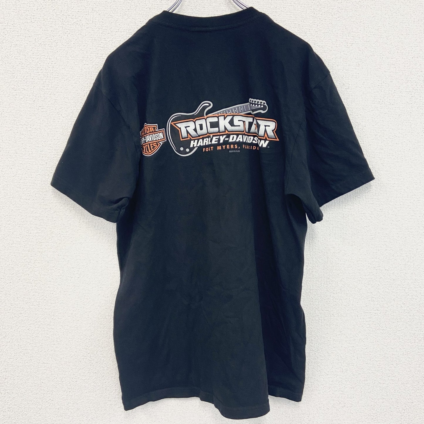 古着 used　HARLEY DAVIDSON　ハーレーダビッドソン　半袖両面プリントTシャツ　USA製　黒　ブラック　Lサイズ
