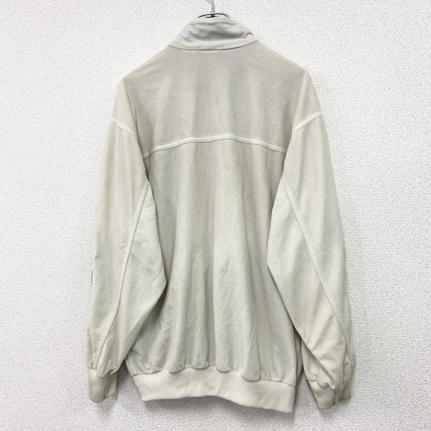 90s　adidas　アディダス　ベロアトラックジャケット/ジャージ　パフォーマンスロゴ　ヴィンテージ　白　ホワイト　Mサイズ