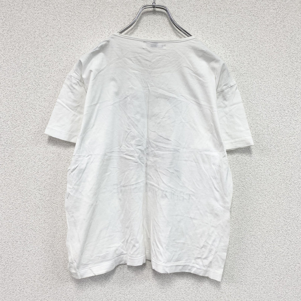 CHAMPFER　シャンフェール　半袖プリントTシャツ　シングルステッチ　白　ホワイト カットソー メンズ コットン 古着