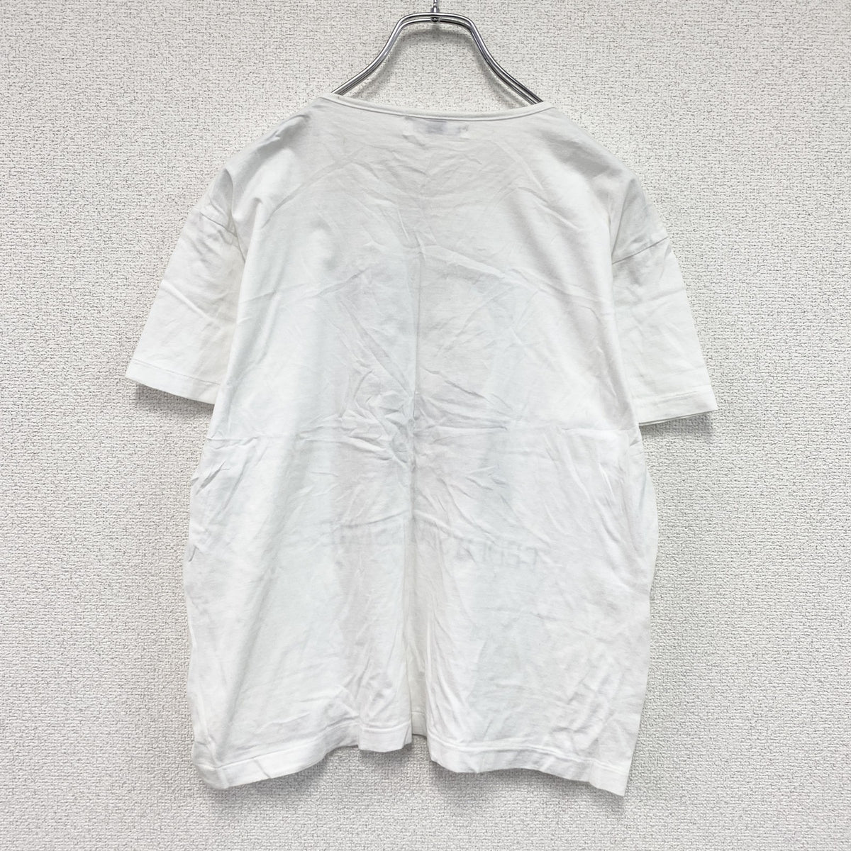 CHAMPFER　シャンフェール　半袖プリントTシャツ　シングルステッチ　白　ホワイト カットソー メンズ コットン 古着