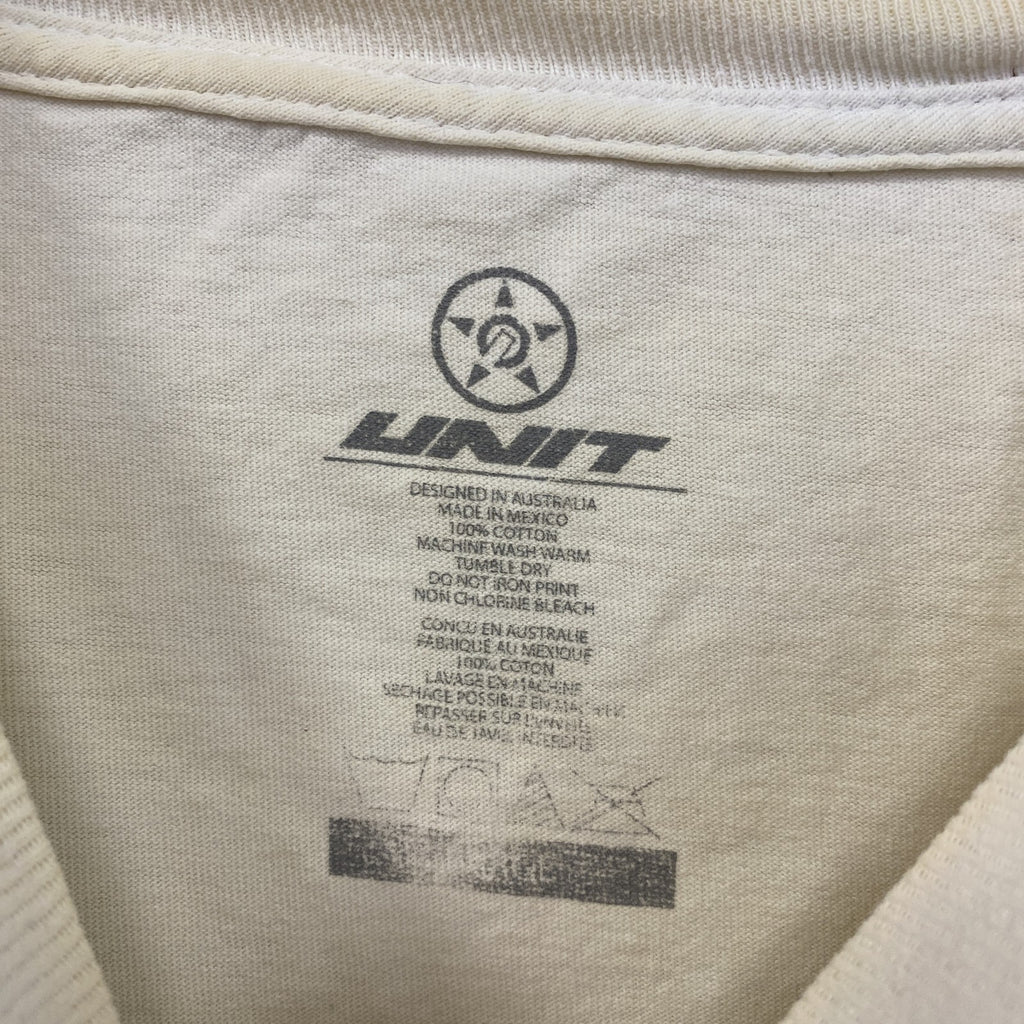 UNIT　半袖プリントTシャツ　ビッグプリント　白　ホワイト　　古着