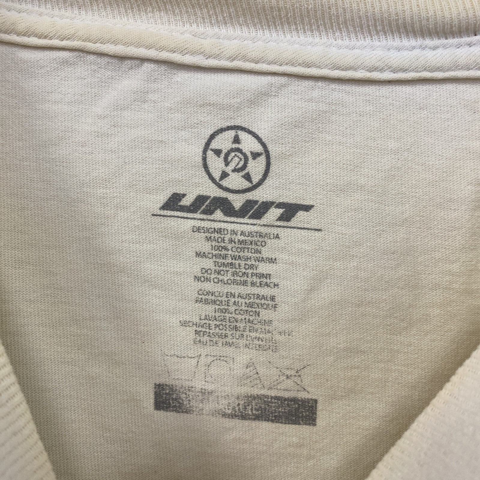 UNIT　半袖プリントTシャツ　ビッグプリント　白　ホワイト　　古着