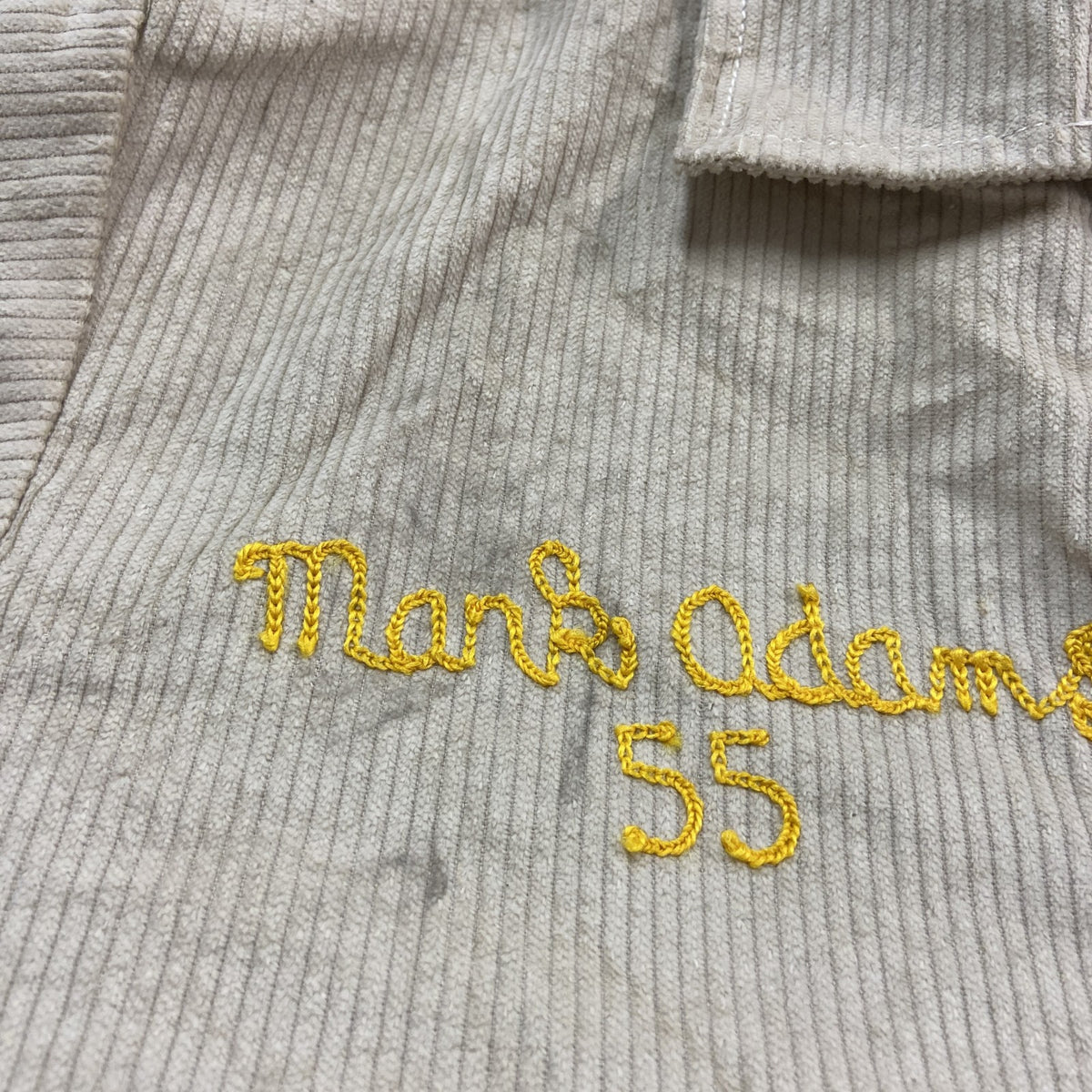 FFAジャケット　ファーマーズジャケット　コーデュロイジャケット　レプリカ　リメイク　刺繍　ベージュ　古着