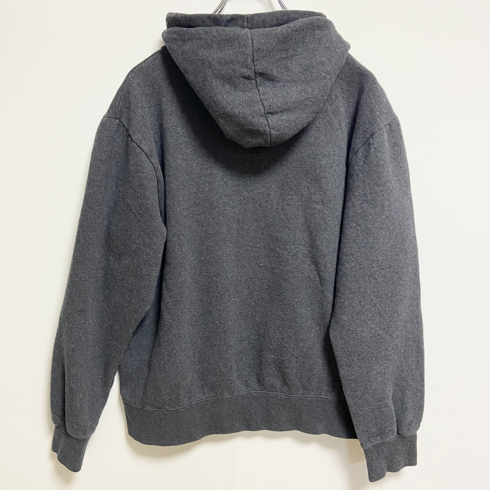 FILA　フィラ　スウェットパーカー/フーディー　デカロゴ　ワッペン　ダークグレー　XLサイズ　古着