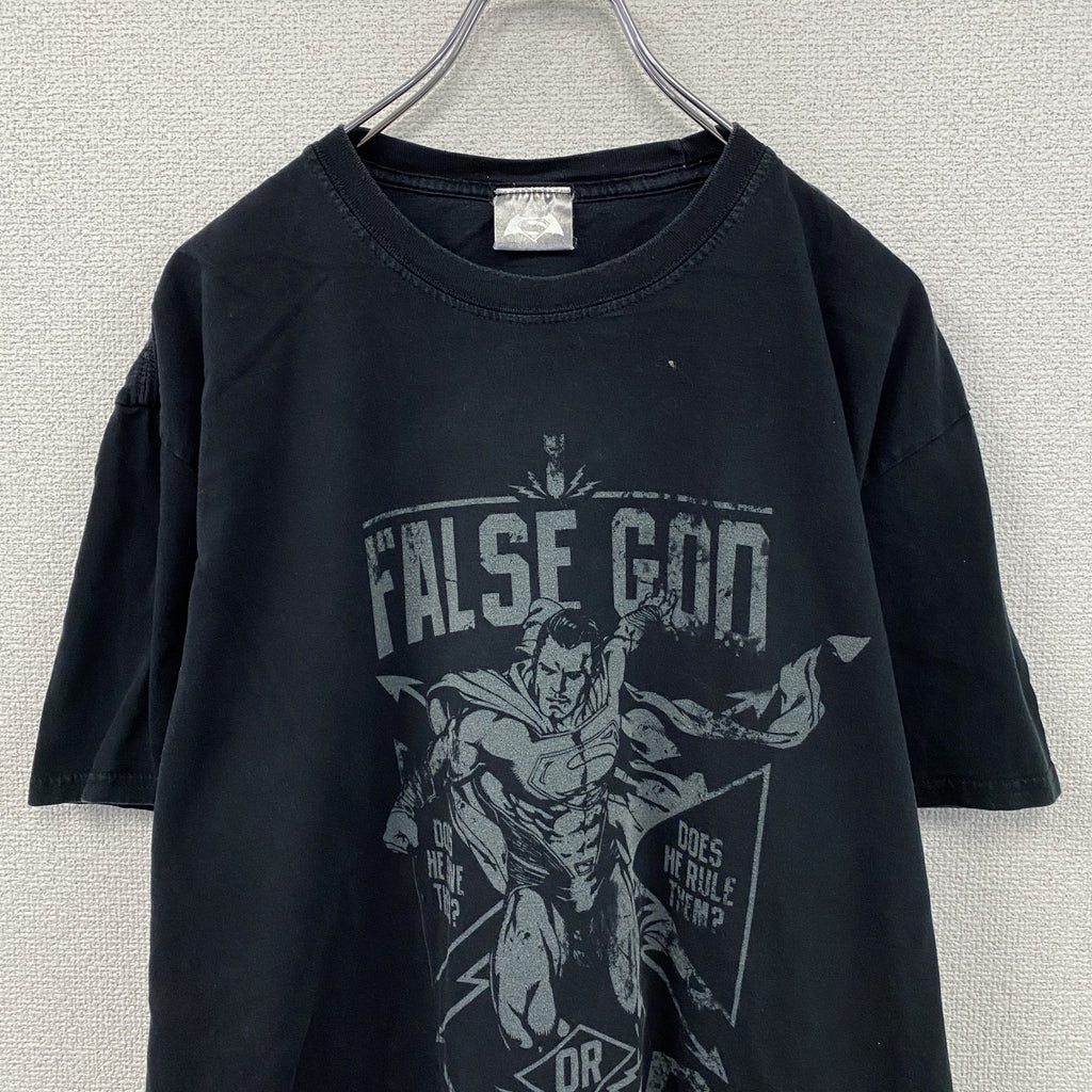 GILDAN　ギルダン　スーパーマン　半袖プリントTシャツ　DCコミックス　ムービーT　黒　ブラック　　　古着
