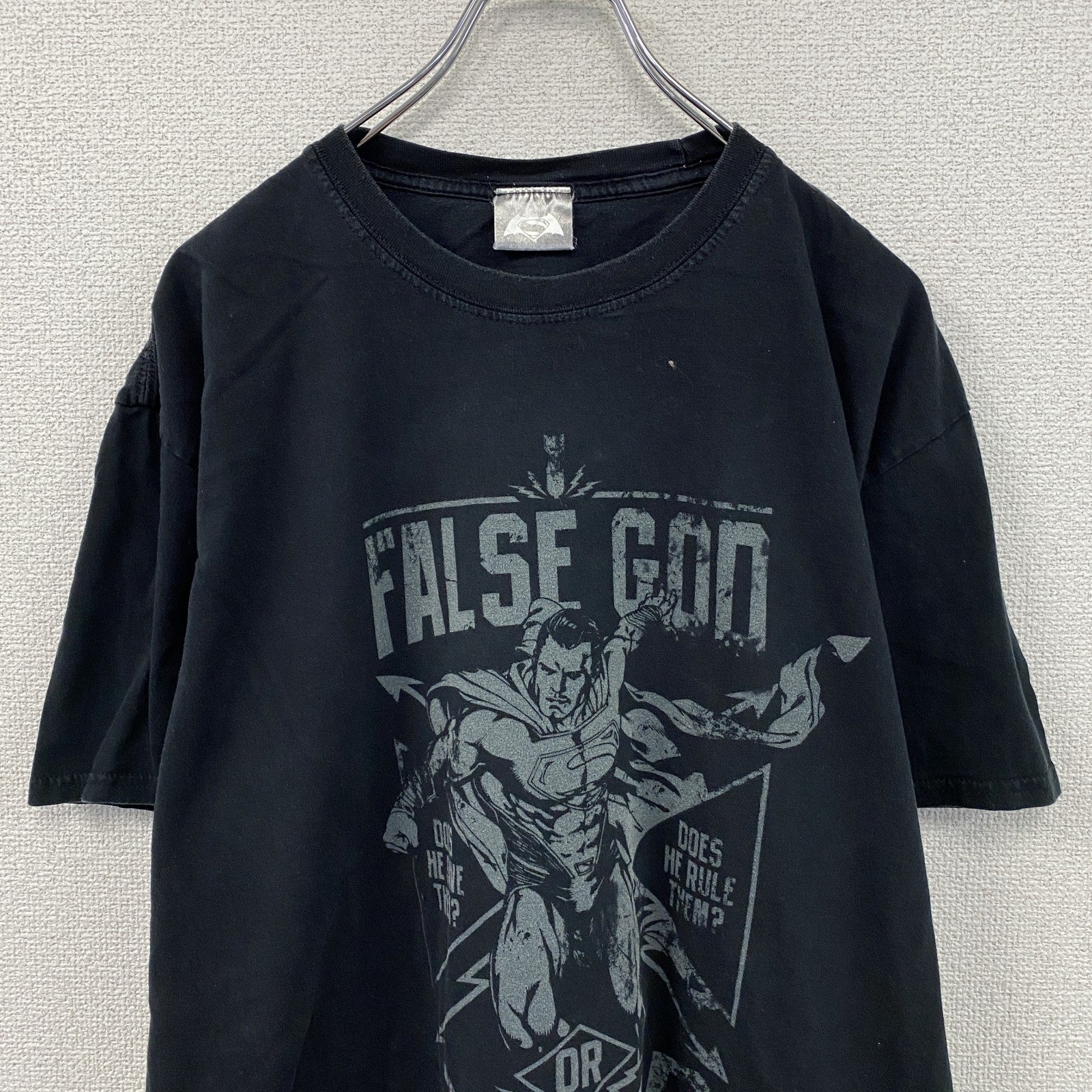 GILDAN　ギルダン　スーパーマン　半袖プリントTシャツ　DCコミックス　ムービーT　黒　ブラック　　　古着