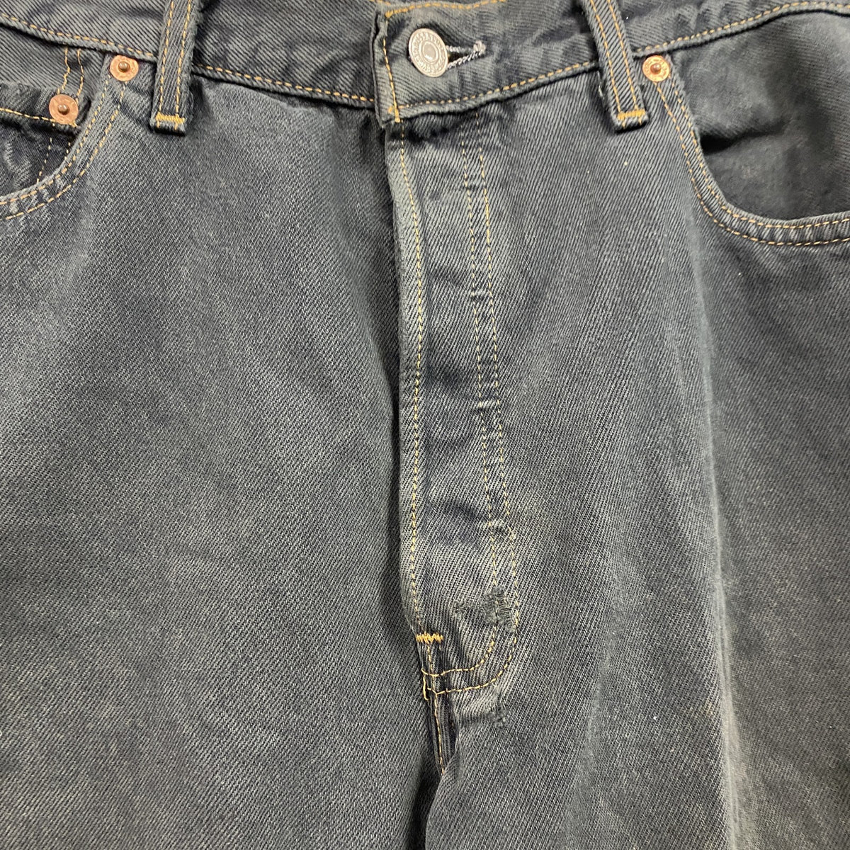 Levi's　リーバイス　502　切り替えスウェットパンツ　ボタンフライ　黒　ブラック　青　ブルー　36サイズ　古着