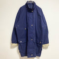 長袖ハイネックブルゾン　厚手アウター　コート　ネイビー　紺　秋冬服　レトロ　ビッグシルエット　XLサイズ　古着