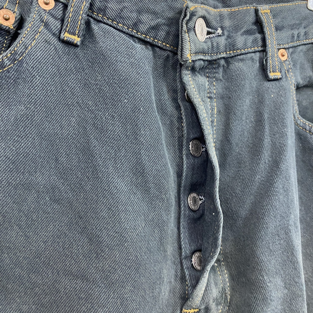Levi's　リーバイス　502　切り替えスウェットパンツ　ボタンフライ　黒　ブラック　青　ブルー　36サイズ　古着