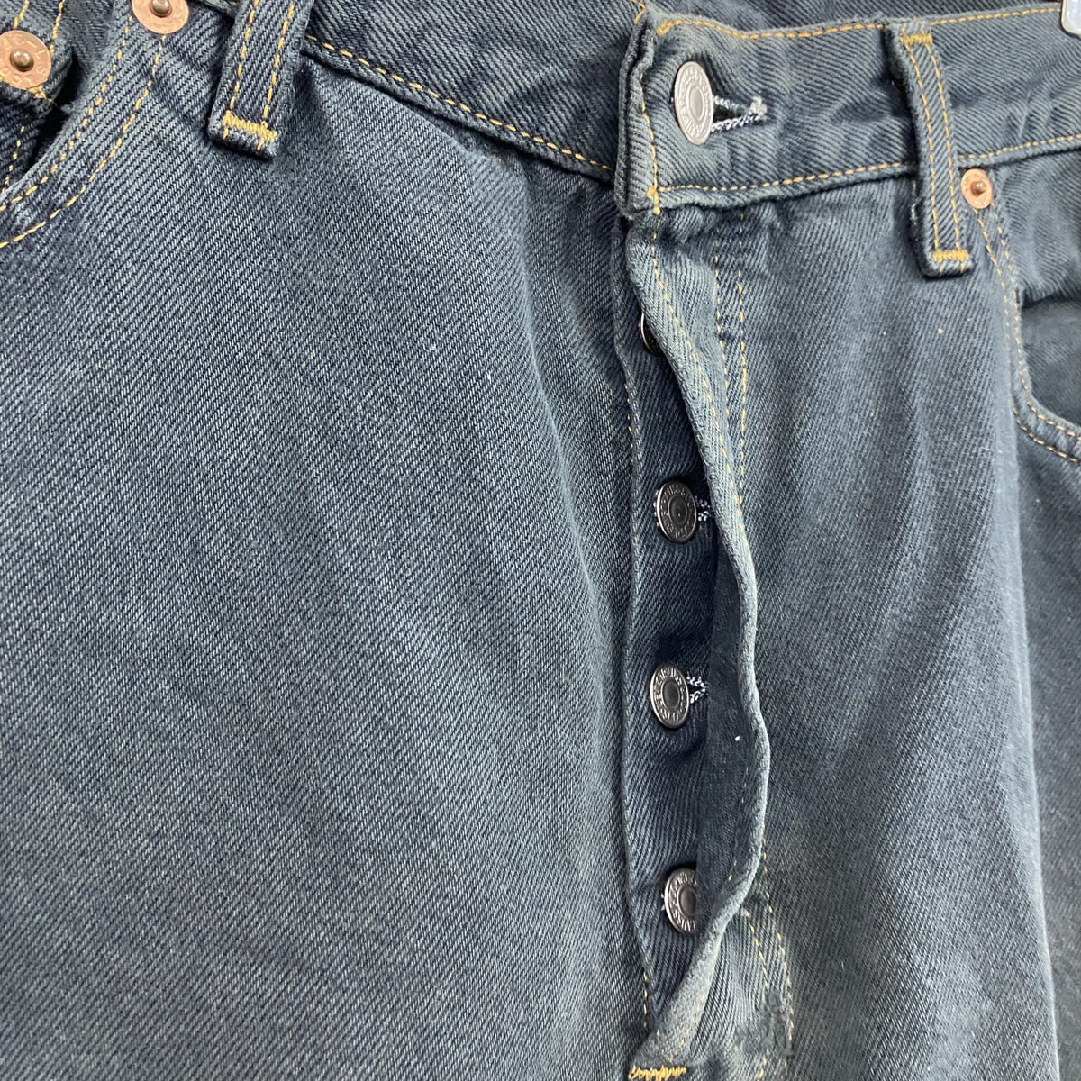 Levi's　リーバイス　502　切り替えスウェットパンツ　ボタンフライ　黒　ブラック　青　ブルー　36サイズ　古着