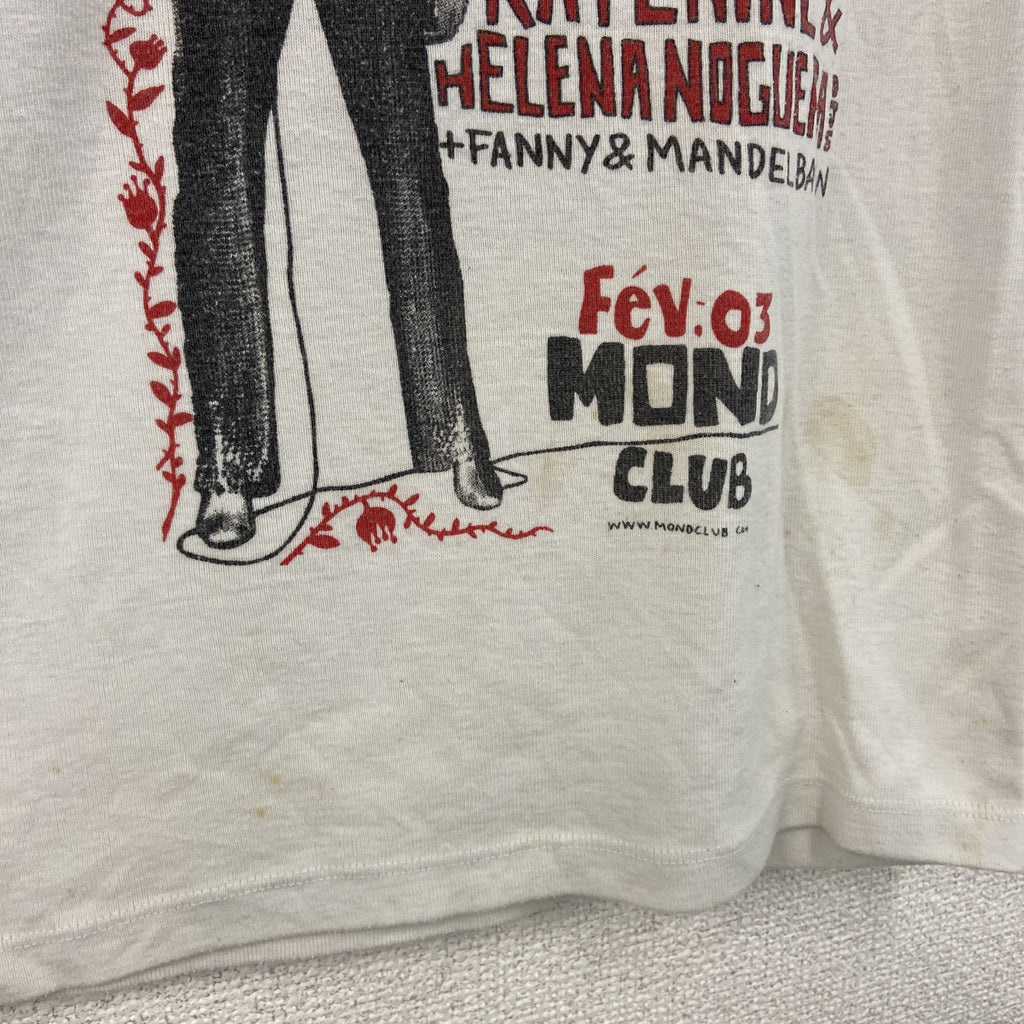 タンクトップ/ノースリーブ　シンガーT　FRANCOISE HARDY　白　ホワイト　Mサイズ　古着