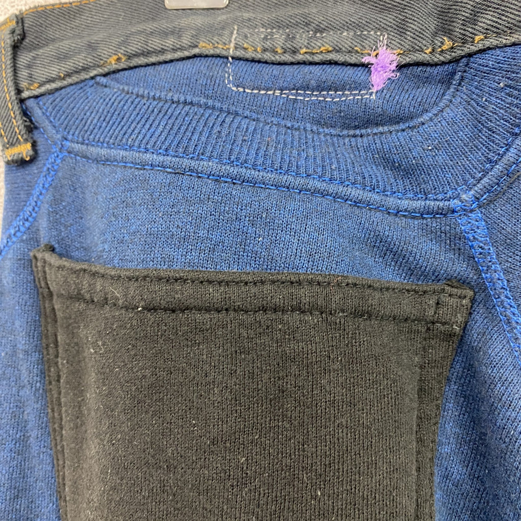 Levi's　リーバイス　502　切り替えスウェットパンツ　ボタンフライ　黒　ブラック　青　ブルー　36サイズ　古着
