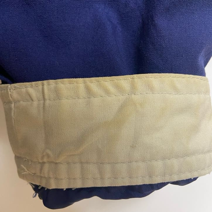 長袖ハイネックブルゾン　厚手アウター　コート　ネイビー　紺　秋冬服　レトロ　ビッグシルエット　XLサイズ　古着