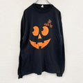 DELTA　長袖プリントTシャツ/ロンT　ハロウィン　両面プリント　黒　ブラック　Lサイズ　古着