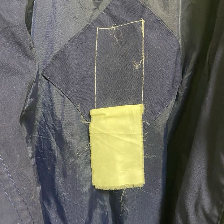 長袖ハイネックブルゾン　厚手アウター　コート　ネイビー　紺　秋冬服　レトロ　ビッグシルエット　XLサイズ　古着