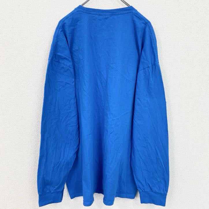PORT&COMPANY　長袖プリントTシャツ　ロンT　バレーボール　コットン100％　青　ブルー　3XLサイズ　古着