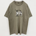 90s～　ALMA MATER　アルママーテル　半袖プリントTシャツ　英字プリント　ヴィンテージ　茶　ブラウン　XLサイズ　古着