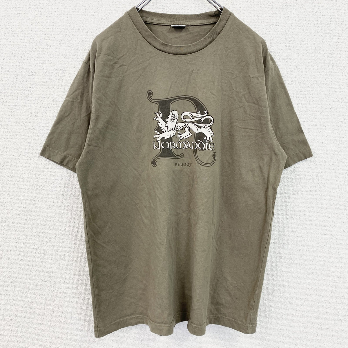 90s～　ALMA MATER　アルママーテル　半袖プリントTシャツ　英字プリント　ヴィンテージ　茶　ブラウン　XLサイズ　古着