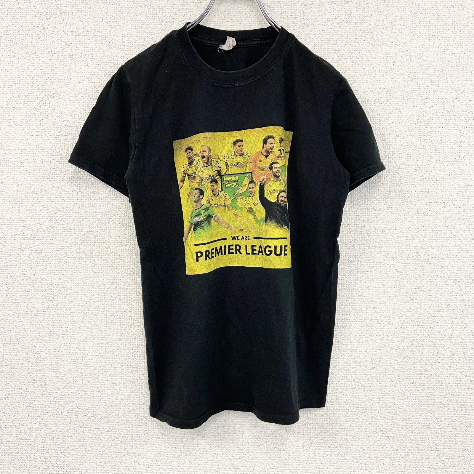 GILDAN　ギルダン　半袖プリントTシャツ　ノリッジシティFC　黒　ブラック　Sサイズ　古着