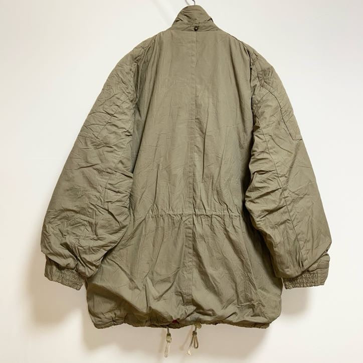 古着 used　IN CROWD　長袖ハイネックジャケット　厚手アウター　ベージュ　黄土色　秋冬服　ビッグシルエット　XLサイズ