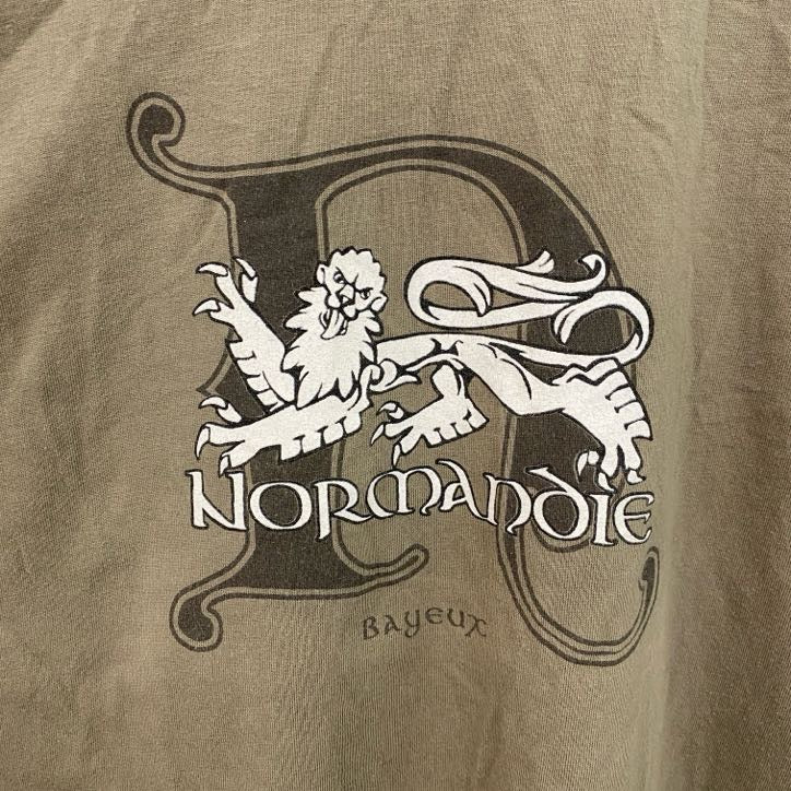 90s～　ALMA MATER　アルママーテル　半袖プリントTシャツ　英字プリント　ヴィンテージ　茶　ブラウン　XLサイズ　古着