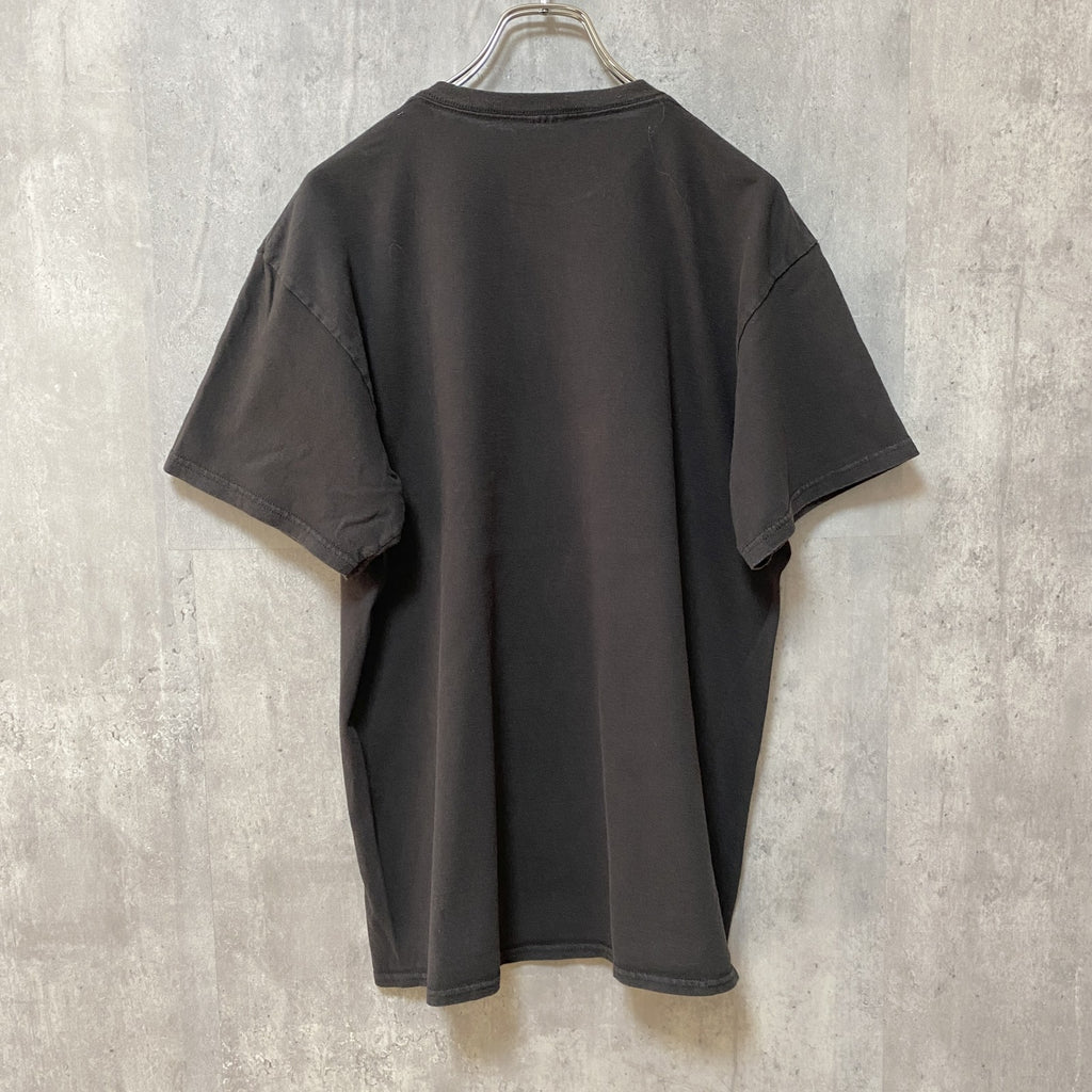 ブードゥ教　Voo Doo　半袖プリントTシャツ　スカル　ドクロ柄　黒　ブラック　レトロデザイン　クルーネック　古着