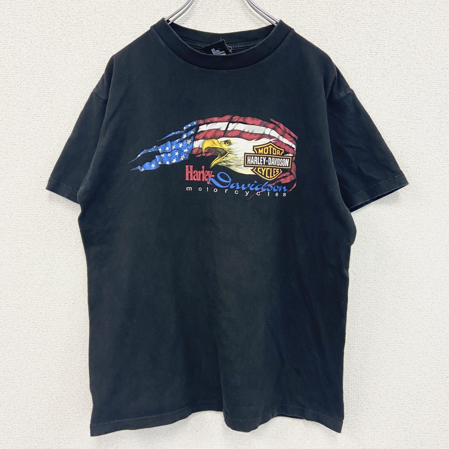 古着 used　HARLEY DAVIDSON　ハーレーダビッドソン　半袖両面プリントTシャツ　黒　ブラック　Lサイズ