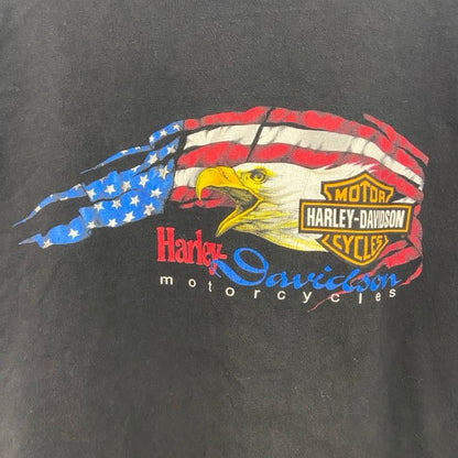 古着 used　HARLEY DAVIDSON　ハーレーダビッドソン　半袖両面プリントTシャツ　黒　ブラック　Lサイズ