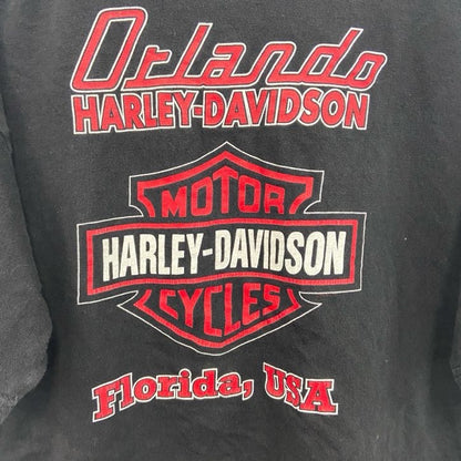 古着 used　HARLEY DAVIDSON　ハーレーダビッドソン　半袖両面プリントTシャツ　黒　ブラック　Lサイズ