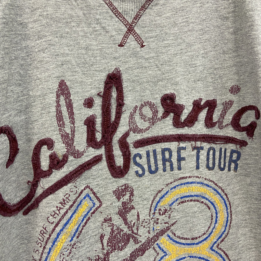 LAUNDRY　半袖リンガーTシャツ　シングルステッチ　前V　灰色　グレー　Lサイズ　古着