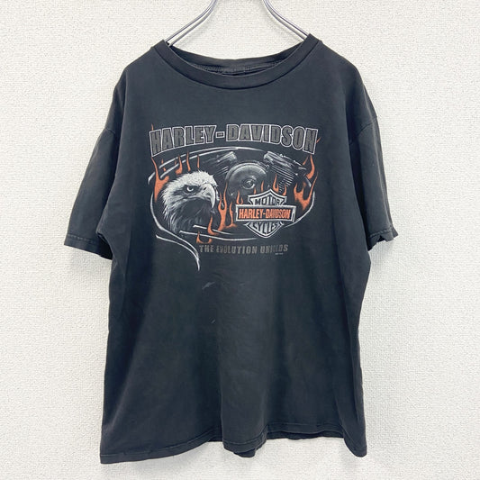 00s　HARLEY DAVIDSON　ハーレーダビッドソン　半袖両面プリントTシャツ　黒　ブラック　Lサイズ