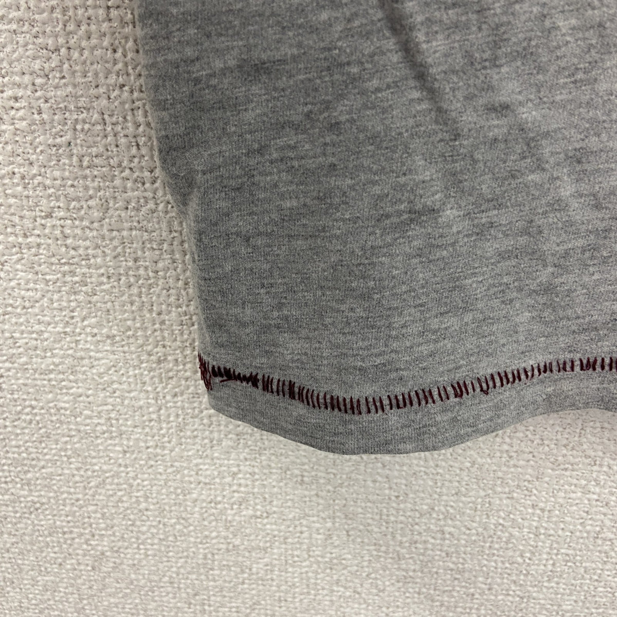 LAUNDRY　半袖リンガーTシャツ　シングルステッチ　前V　灰色　グレー　Lサイズ　古着