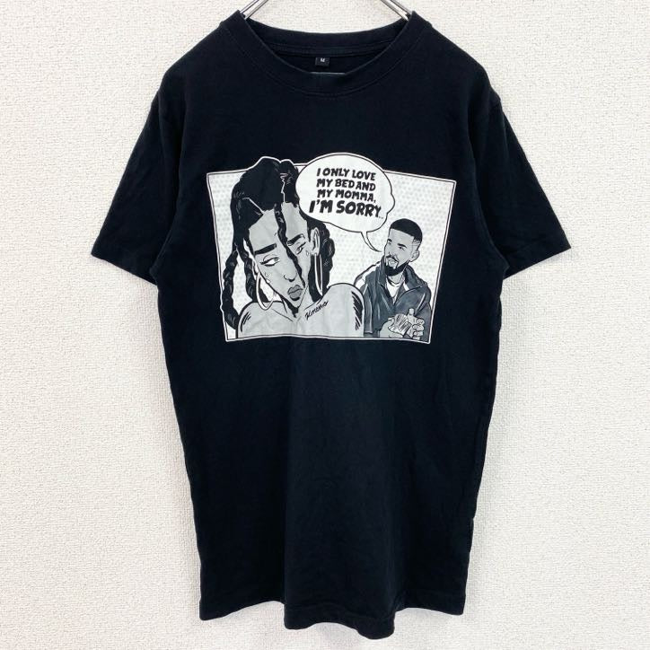 Mistee Tee　半袖イラストプリントTシャツ　コミック　黒　ブラック　カジュアルデザイン　Mサイズ　古着