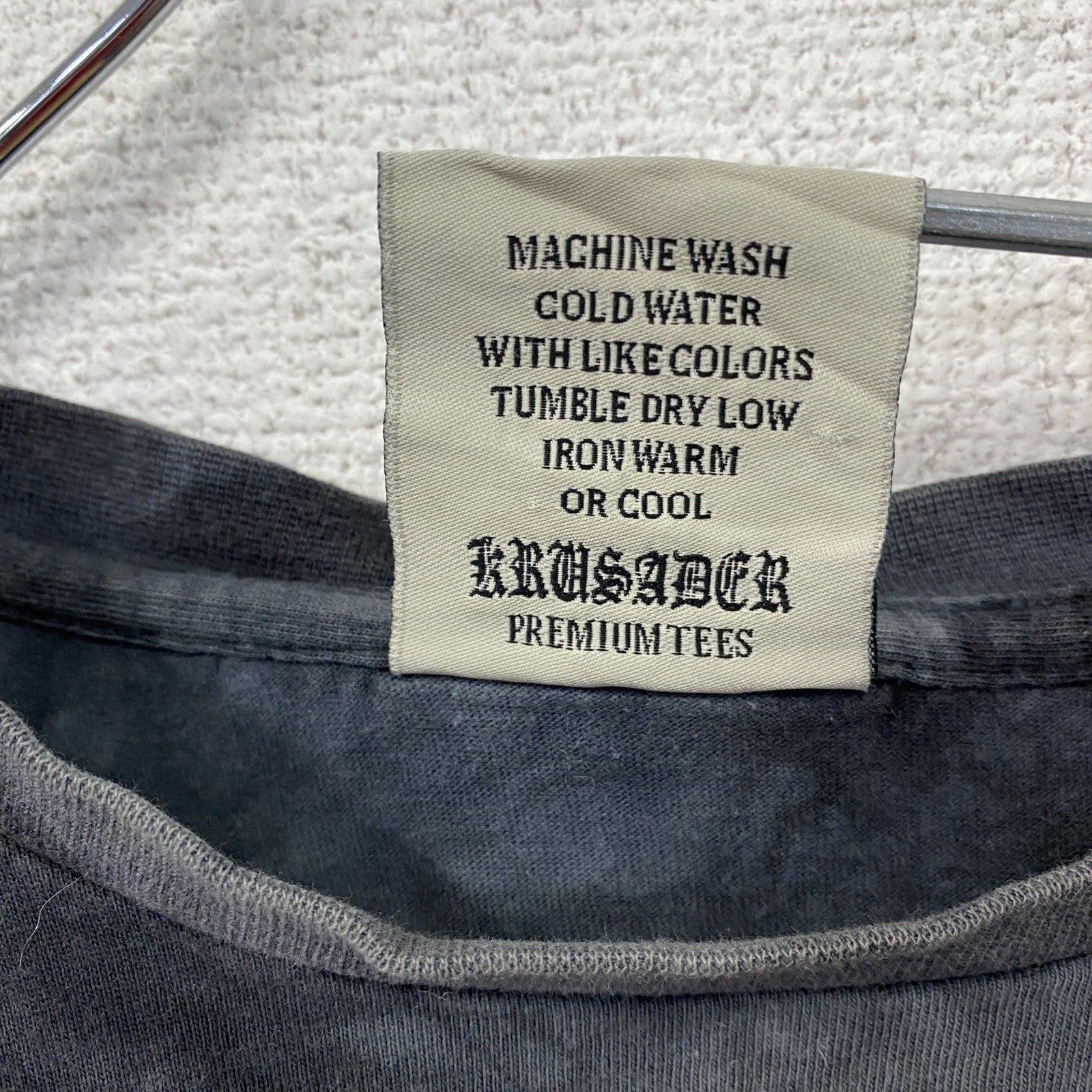 00s～　KRUSADER Ad Infinitum　半袖Tシャツ　タイダイ柄 　刺繍デザイン　黒　ブラック　Mサイズ　古着