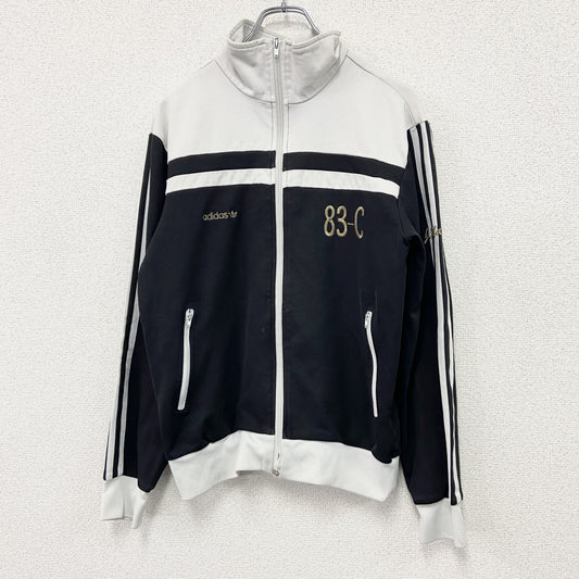 00s　adidas　アディダス　トラックジャケット/ジャージ　刺繍ロゴ　ヴィンテージ　黒　ブラック　白　ホワイト　Mサイズ
