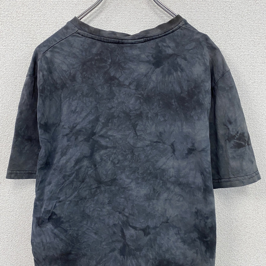 00s～　KRUSADER Ad Infinitum　半袖Tシャツ　タイダイ柄 　刺繍デザイン　黒　ブラック　Mサイズ　古着