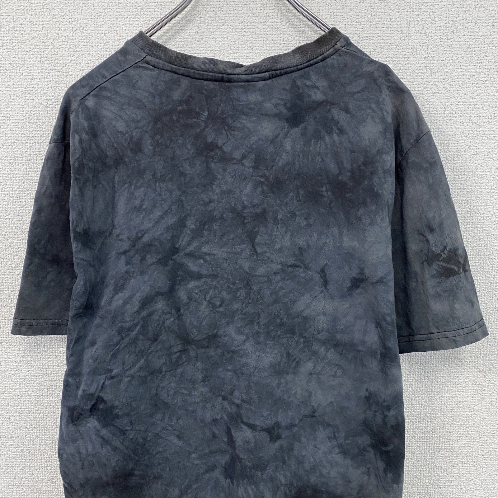 00s～　KRUSADER Ad Infinitum　半袖Tシャツ　タイダイ柄 　刺繍デザイン　黒　ブラック　Mサイズ　古着