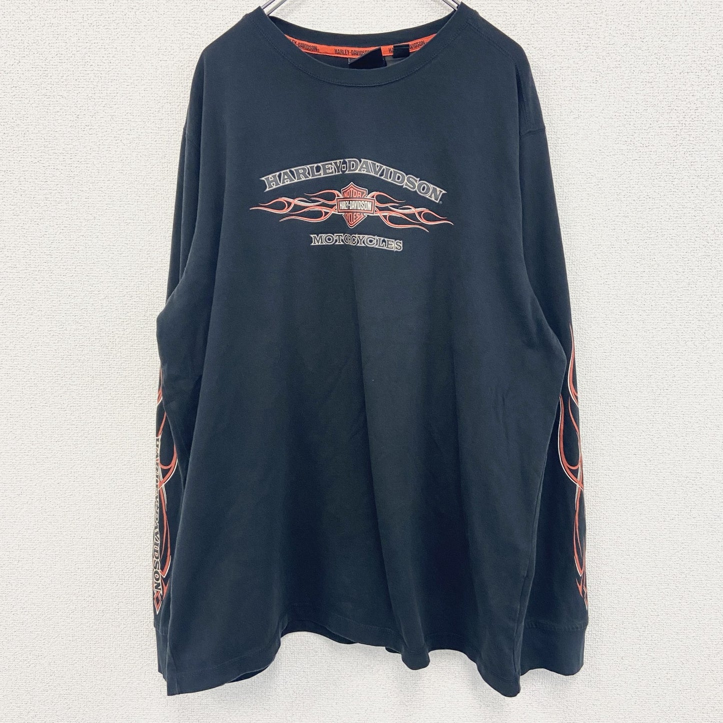 古着 used　HARLEY DAVIDSON　ハーレーダビッドソン　長袖Tシャツ　黒　ブラック　2XLサイズ