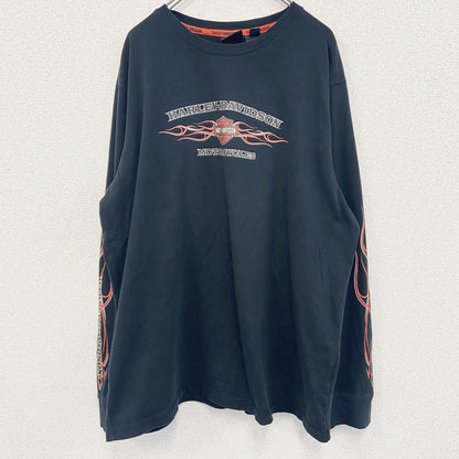 古着 used　HARLEY DAVIDSON　ハーレーダビッドソン　長袖Tシャツ　黒　ブラック　2XLサイズ