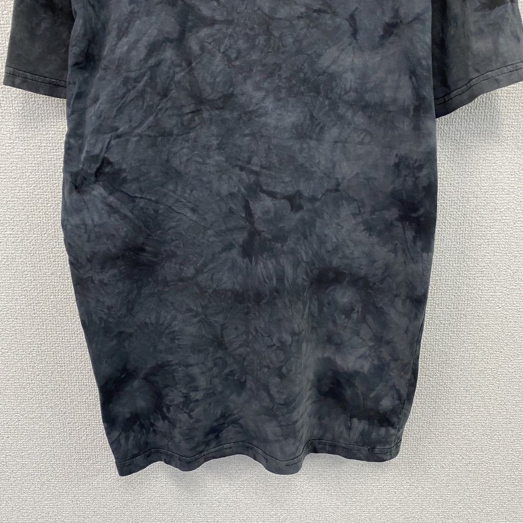 00s～　KRUSADER Ad Infinitum　半袖Tシャツ　タイダイ柄 　刺繍デザイン　黒　ブラック　Mサイズ　古着