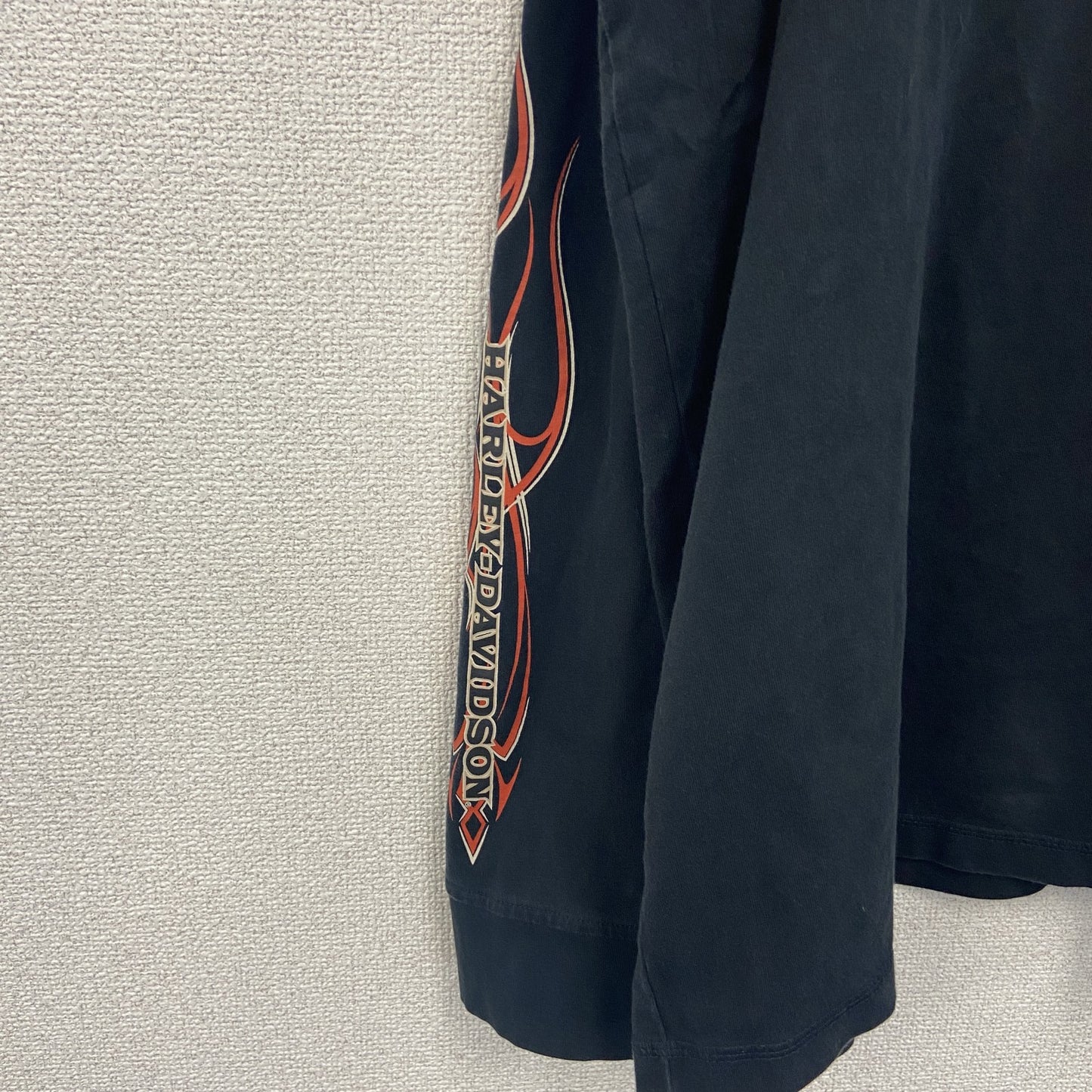 古着 used　HARLEY DAVIDSON　ハーレーダビッドソン　長袖Tシャツ　黒　ブラック　2XLサイズ