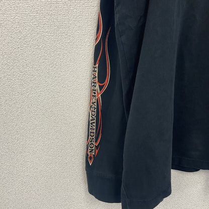 古着 used　HARLEY DAVIDSON　ハーレーダビッドソン　長袖Tシャツ　黒　ブラック　2XLサイズ