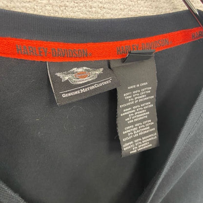 古着 used　HARLEY DAVIDSON　ハーレーダビッドソン　長袖Tシャツ　黒　ブラック　2XLサイズ