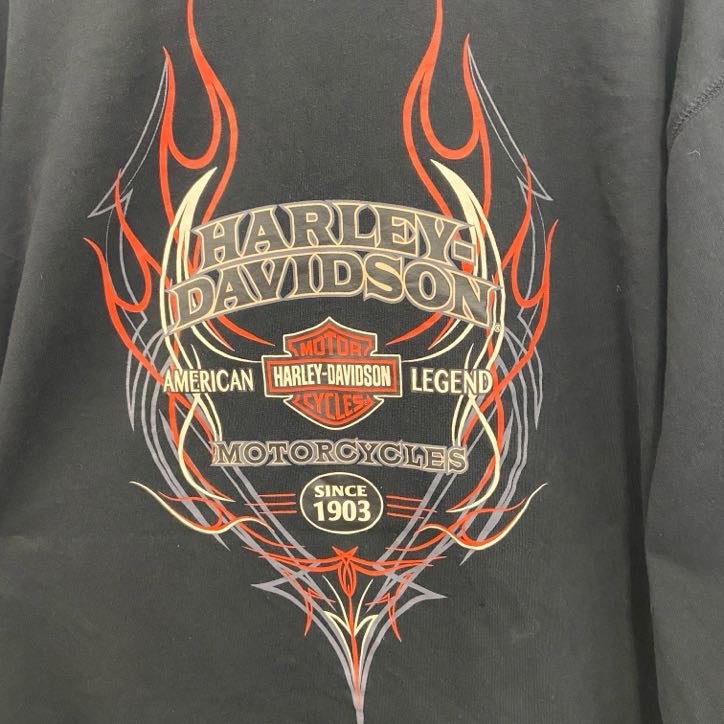 古着 used　HARLEY DAVIDSON　ハーレーダビッドソン　長袖Tシャツ　黒　ブラック　2XLサイズ