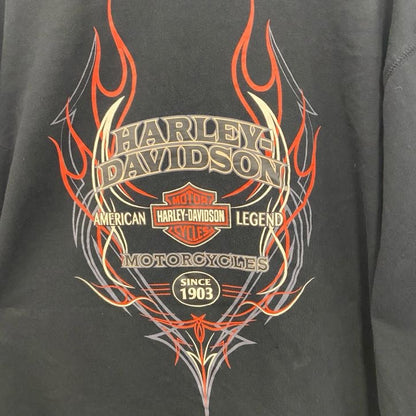 古着 used　HARLEY DAVIDSON　ハーレーダビッドソン　長袖Tシャツ　黒　ブラック　2XLサイズ