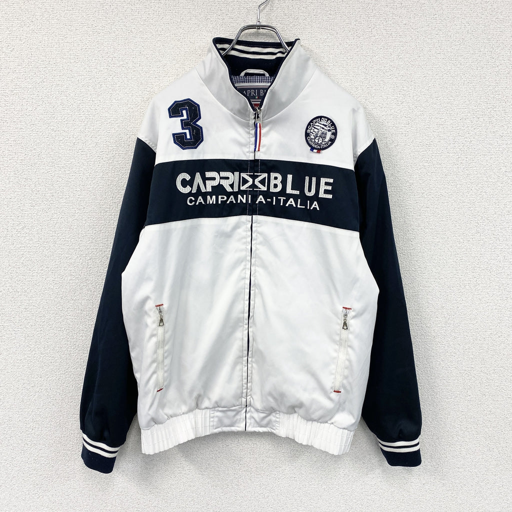 CAPRI BLUE カプリブルー　フルジップジャケット　白　紺　ホワイト　ネイビー メンズ 古着