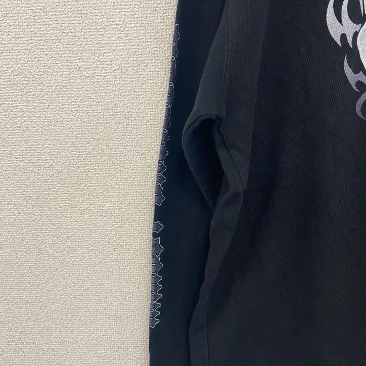 古着 used　HARLEY DAVIDSON　ハーレーダビッドソン　長袖Tシャツ　ドクロ　ファイヤーパターン　黒　ブラック