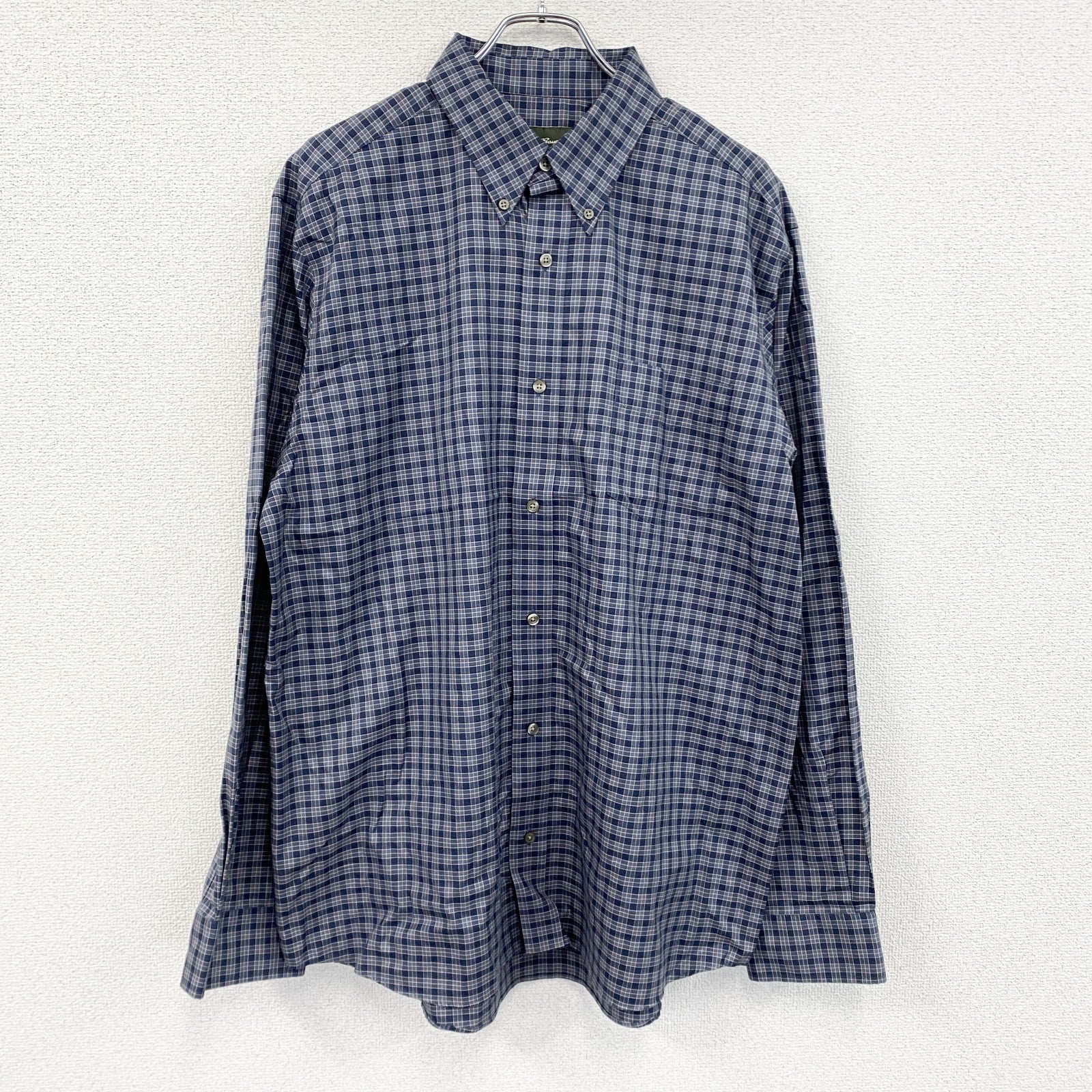 Eddie Bauer　エディーバウアー　長袖シャツ　ボタンダウンシャツ　チェック柄　青　ブルー　XLサイズ　古着