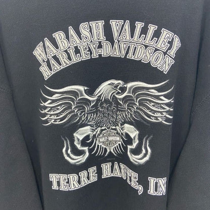 古着 used　HARLEY DAVIDSON　ハーレーダビッドソン　長袖Tシャツ　ドクロ　ファイヤーパターン　黒　ブラック